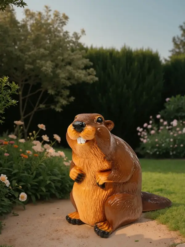 Садовая фигура из полистоуна &laquo;Бобер&raquo;, 43&times;38&times;24 см