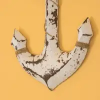 Декор интерьерный "Якорь" дерево 23х2х40 см, цв. бело-коричневый