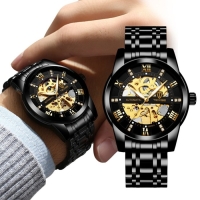 Часы наручные механические мужские, d-4.1 см, 3 АТМ, светящиеся, черные Часы наручные механические мужские, d-4.1 см, 3 АТМ, светящиеся, черные