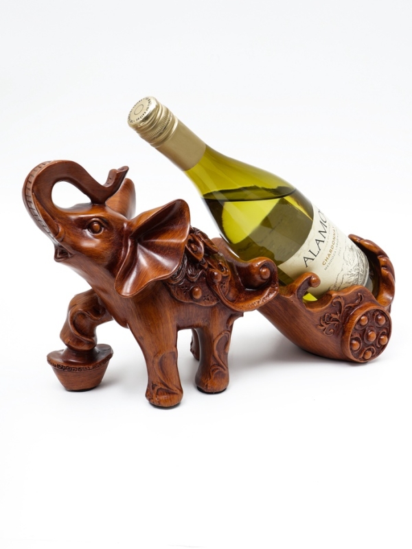 Подставка для бутылки "Слон" под дерево, 34х13х20см