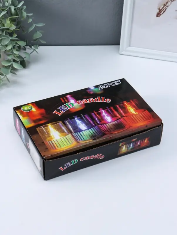 Светодиодная свеча LED "Свеча" 3хLR1130, прозрачный, перламутр 3,7х3,7х4,5 см