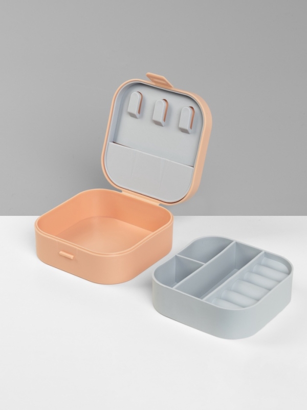 Органайзер для украшений &laquo;Шкатулка&raquo;, с крючками, 9&times;9&times;3.8 см, розовый