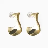 Серьги пластик &laquo;Волны&raquo; кольца, цвет золото