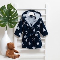 Халат махровый детский Крошка Я &laquo;Звездочки&raquo; размер 30, цвет синий, 100% хлопок 360 г/м2