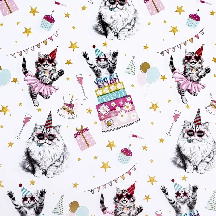 Бумага упаковочная, глянцевая "Танцевальные поздравления", 50 х 70 см