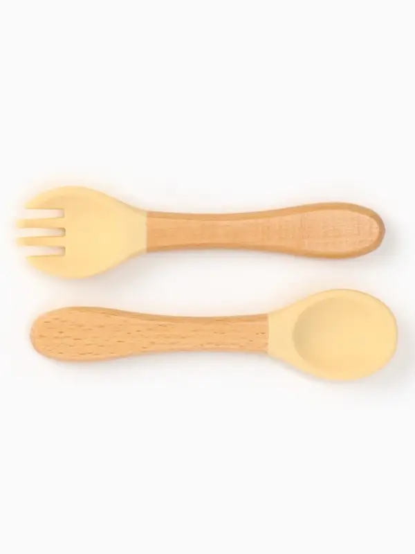 Тарелка детская секционная с ложкой и вилкой, 3 секции, розовый, Mum&Baby