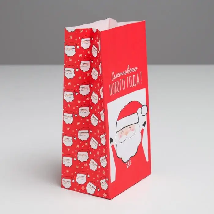 Пакет без ручек &laquo;Счастливого Нового Года!&raquo;, 10 х 19.3 х 7 см