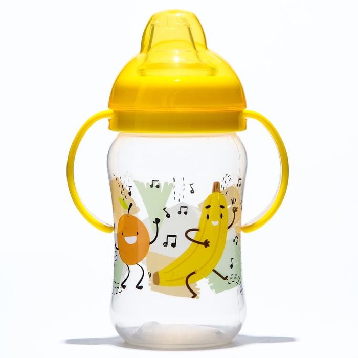 Поильник - непроливайка детский с мягким носиком &laquo;Фрукты&raquo;, 270 мл., с ручками, цвет МИКС