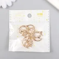 Декор для творчества металл, пластик "Колибри на цветке" 2х2,2 см