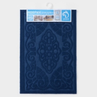 Коврик придверный Доляна &laquo;Восточная сказка&raquo;, влаговпитывающий, без окантовки, 40&times;60 см, синий
