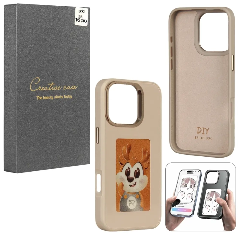 Чехол iPh 16 Pro Gold с проекцией