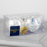 Набор ёлочных шаров «Блестящие» 2 шт., батарейки, 1 LED, свечение RGB Набор ёлочных шаров «Блестящие» 2 шт., батарейки, 1 LED, свечение RGB