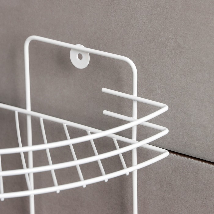 Полка для ванной угловая 2-х ярусная, 19&times;30 см, цвет белый