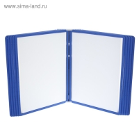 Настенная перекидная система, 10 рамок с протектором, DATAFRAME, цвет синий