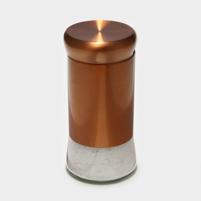 Солонка стеклянная &laquo;Стиль&raquo;, 150 мл, 5,5&times;8 см, цвет бронзовый