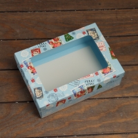 Новый год. Коробка подарочная новогодняя складная, крышка-дно, с окном "Новогодний подарок " 24 х 17 х 8 см Новый год. Коробка подарочная новогодняя складная, крышка-дно, с окном "Новогодний подарок " 24 х 17 х 8 см