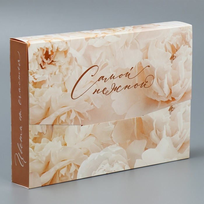 Коробка подарочная складная конверт, упаковка, &laquo;Нежные пионы&raquo;, 31 х 22 х 5 см