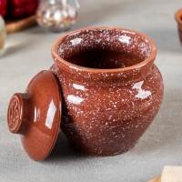 Горшочек традиционный &laquo;Мрамор коричневый&raquo;, 600 мл