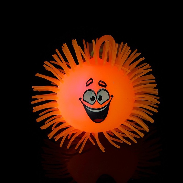 Мяч детский резиновый ёжка &laquo;Гарри&raquo;, резиновый, световой, цвета МИКС