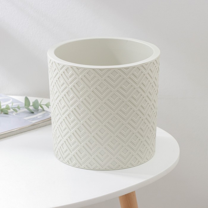 Кашпо для цветов со вставкой &laquo;Этна&raquo;, 3,4 л, d=20 см, h=19 см, цвет белый