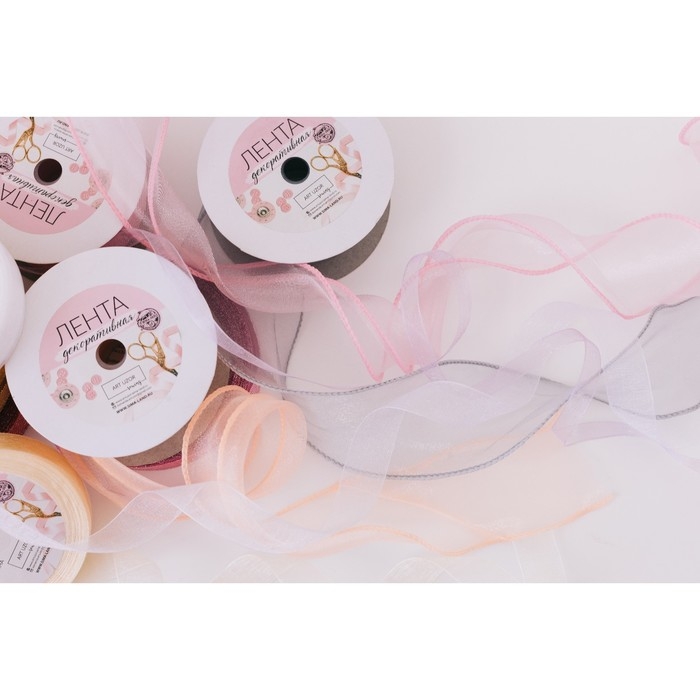 Лента капроновая &laquo;Волна&raquo;, 50 мм, 10 &plusmn; 1 м, цвет розовый