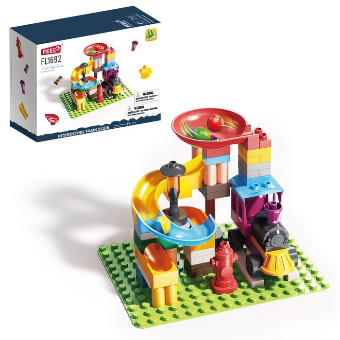 Конструктор &laquo;Шарики. Поезд-горка&raquo;, 77 деталей