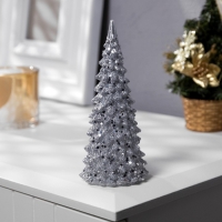 Светодиодная фигура &laquo;Ёлка серебристая&raquo; 6 &times; 17 &times; 6 см, пластик, батарейки LR44 ( в комплекте), свечение тёплое белое