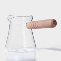 Турка стеклянная &laquo;Арабика&raquo;, 300 мл, 18,5&times;9&times;10 см, деревянная ручка