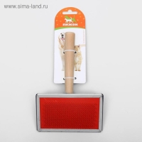 Пуходерка Wood большая широкая без капель, 12 х 19 см, длинная деревянная ручка Пуходерка Wood большая широкая без капель, 12 х 19 см, длинная деревянная ручка