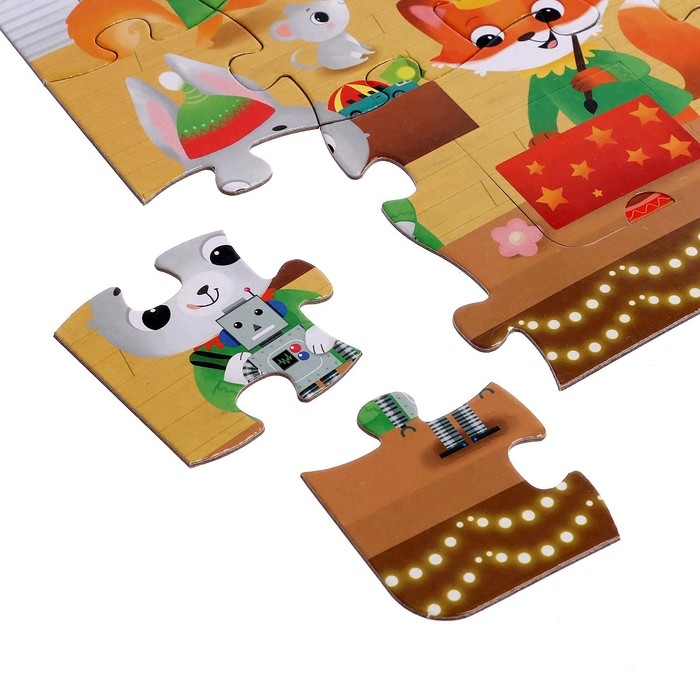 Пазл с окошками &laquo;Мастерская Дедушки Мороза&raquo;, 6 окошек, 30 деталей