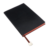 Органайзер на кольцах, А5, 116л, клетка, обл.кожзам, коричневый срез, Черный