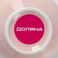 Чайная пара керамическая с ложкой &laquo;Зефирка&raquo;, 2 предмета: чашка 250 мл, блюдце d=13 см, цвет розовый