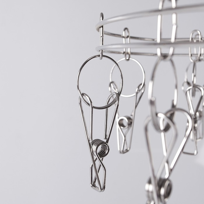 Вертушка торговая, 20 прищепок, d=36 см, цвет хром Вертушка торговая, 20 прищепок, d=36 см, цвет хром