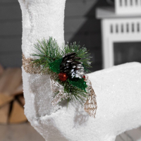 Светодиодная фигура &laquo;Олень&raquo;, 56 &times; 76 &times; 15 см, текстиль, металл, 220 В, свечение тёплое белое