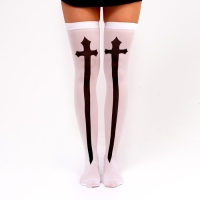 Хэллоуин. Чулки карнавальный аксессуар &laquo;Монашка&raquo;, цвет белый