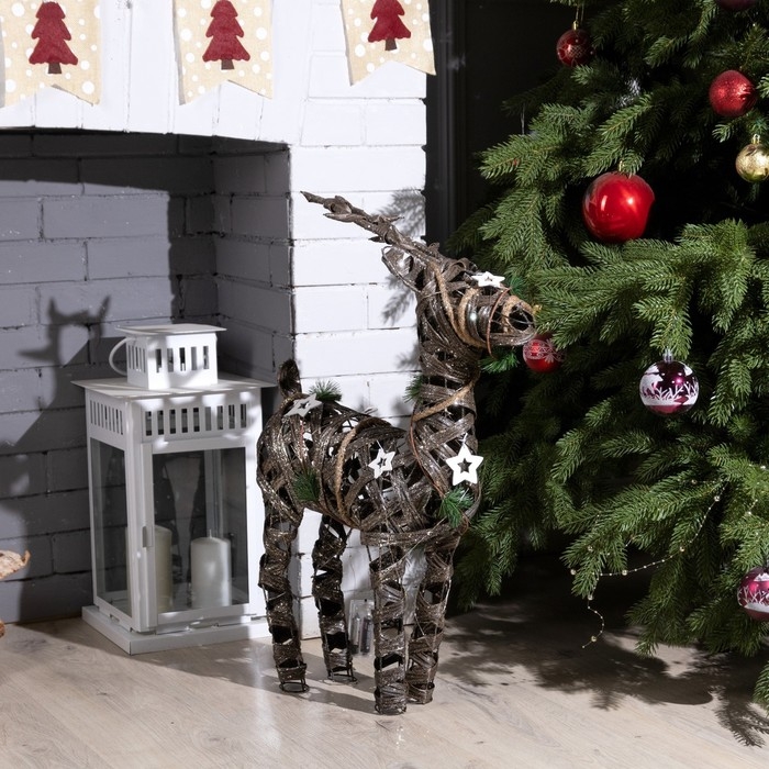 Светодиодная фигура «Плетёный олень» 44 × 65 × 15 см, металл, текстиль, батарейки ААх2 (не в комплекте), свечение тёплое белое Светодиодная фигура «Плетёный олень» 44 × 65 × 15 см, металл, текстиль, батарейки ААх2 (не в комплекте), свечение тёплое белое