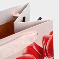 Пакет подарочный под бутылку, упаковка, &laquo;С праздником весны&raquo;, 13 х 36 х 10 см