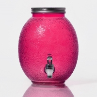 Диспенсер для напитков стеклянный &laquo;Фреш&raquo;, 4 л, 21&times;16&times;24 см, цвет розовый