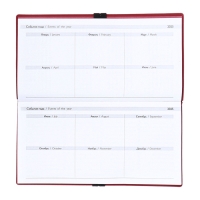 Еженедельник датир 2025г 175х95мм мягк обл иск кож 64л ESCALADA, бл тис, бл 70 г/м&sup2;,красный