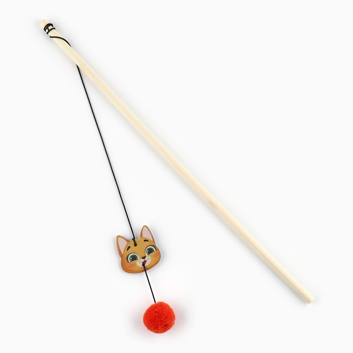 Дразнилка с деревянной подвеской «Мордочка», 4 см Дразнилка с деревянной подвеской «Мордочка», 4 см