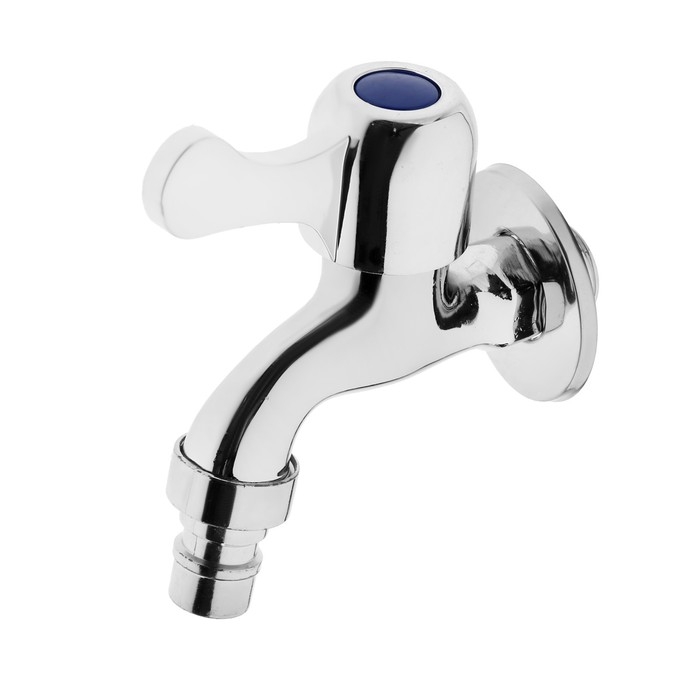 Кран водоразборный со штуцером ZEIN, 1/2 Кран водоразборный со штуцером ZEIN, 1/2", плоская ручка, цинк, кран-букса, хром