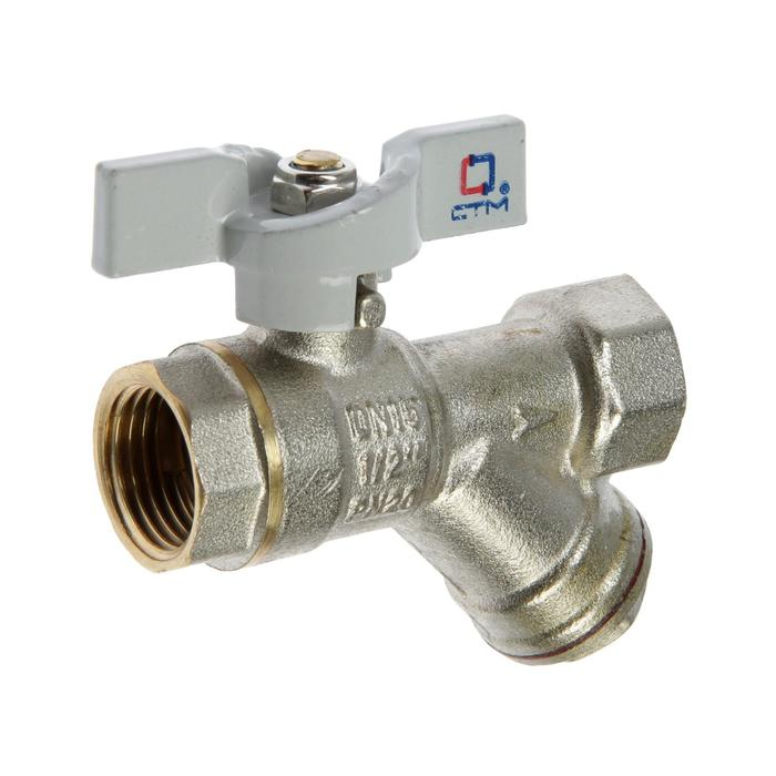 Кран шаровой Кран шаровой "СТМ" СТАНДАРТ, 1/2", с фильтром, бабочка