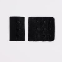 Застёжка для бюстгальтера, 3 ряда 3 крючка, 4,6 &times; 2,7 см, 4,6 &times; 5 см, 10 шт, цвет чёрный