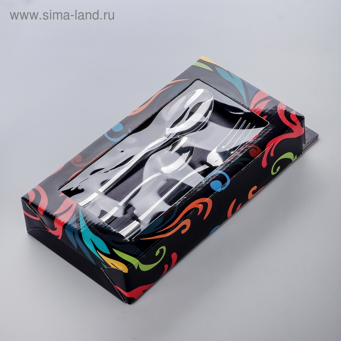 Набор столовый &laquo;Торжество&raquo;, 18 предметов, толщина 2 мм, серебристый