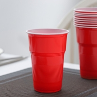 Стаканы пластиковые одноразовые &laquo;Факел Экстра&raquo;, 500 мл, в наборе 10 шт, цвет красно-белый