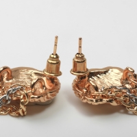 Серьги металл &laquo;Лица&raquo; цепи, цвет золото с серебром