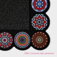 Коврик придверный Доляна &laquo;Глория&raquo;, с окантовкой, 46&times;75 см, цвет чёрный