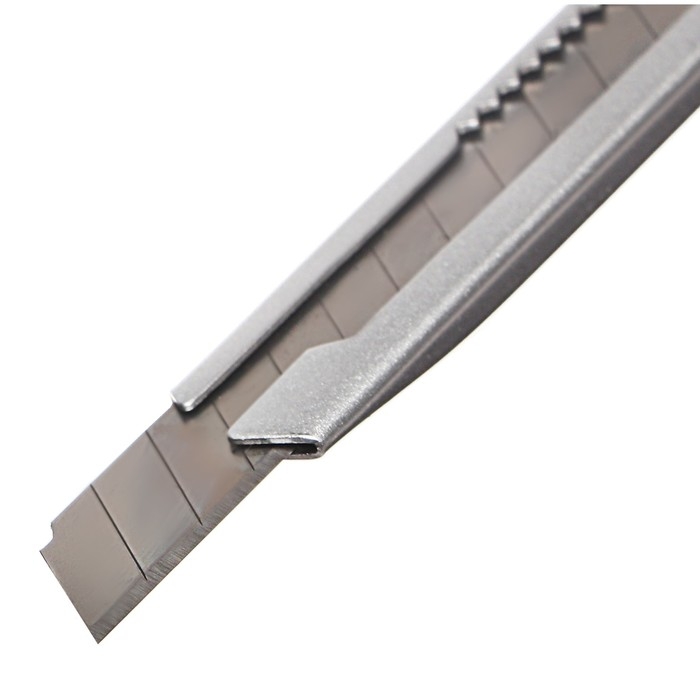 Нож канцелярский 9мм, металлический, лезвие 30&deg;, автофиксатор, TOP