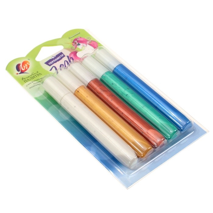 Гель с блёстками Гель с блёстками "Луч", 5 цветов х 10 мл, перламутровый