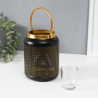 Подсвечник металл на 1 свечу "Зерно" d=3,7 см 12,5х12,5х17 см